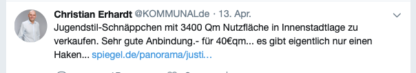 Bei Twitter hat Christian Erhardt über den Verkauf berichtet - JETZT FOLGEN HIER KLICKEN! 