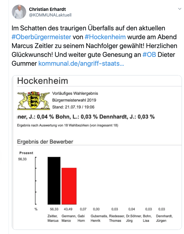 Auf seinem Twitter-Kanal hält Sie Christian Erhardt täglich über alles aus der Kommunalpolitik auf dem Laufenden - kritisch, frech und sehr persönlich! @KOMMUNALaktuell