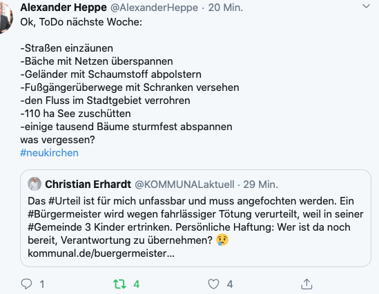 Eintrag auf dem persönlichen Twitter-Kanal von Christian Erhardt www.twittter/KOMMUNALaktuell