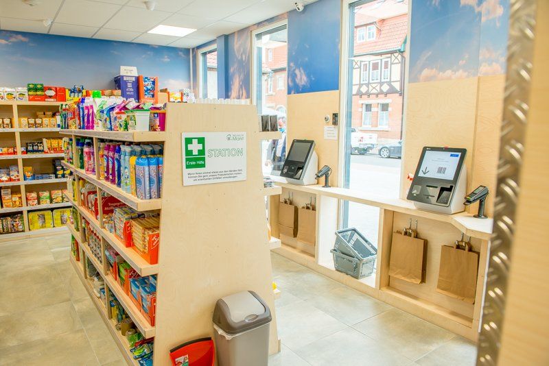 Statt einer Verkäuferin gibt es im Dorfladen eine digitale Kasse