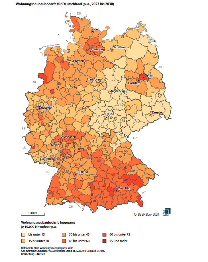 Karte Wohnungsbaubedarf