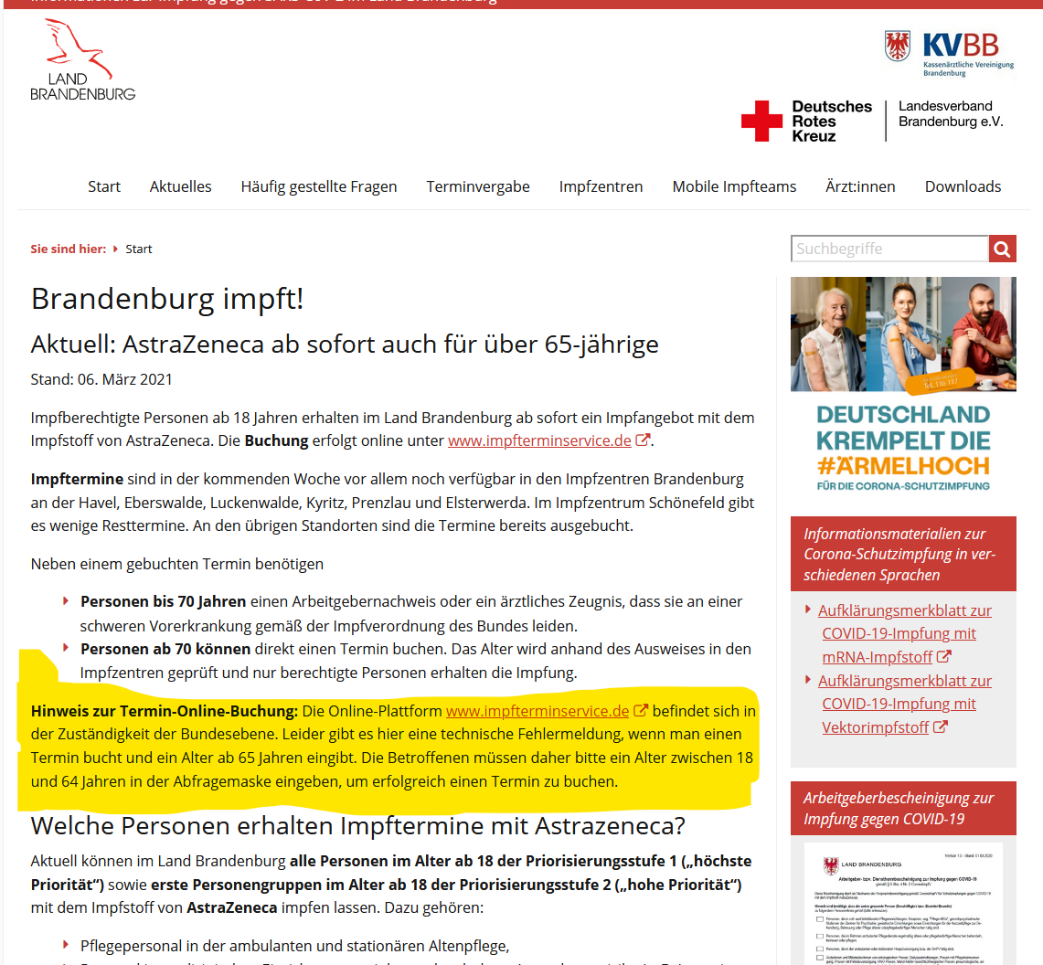 Computerpanne bei Impfterminvergabe