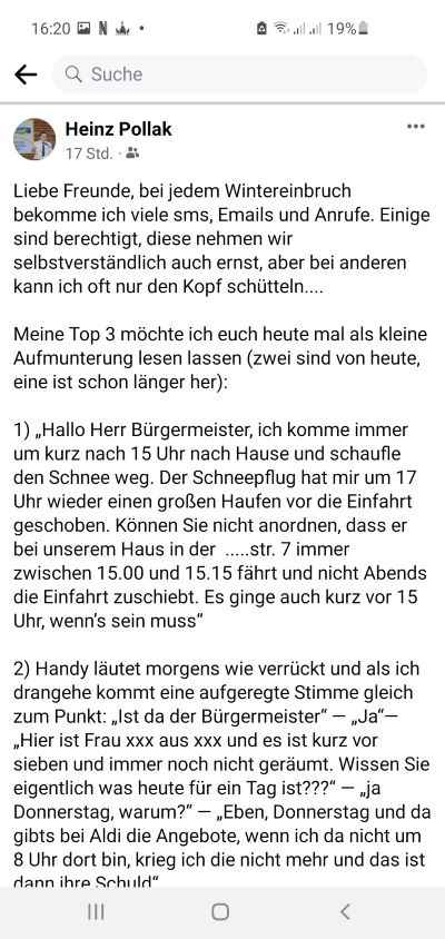 Winterdienst Post Bürgermeister