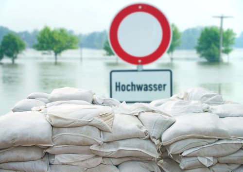 Hochwasser Schild Wasser