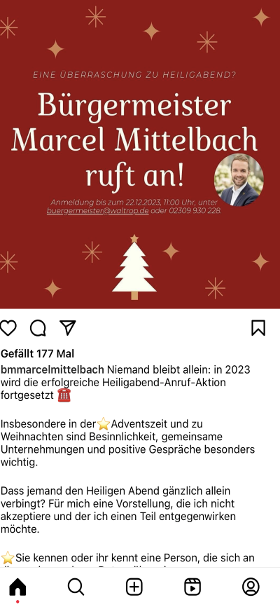 Screenshot Instapost Bürgermeister
