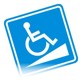 Schild Rollstuhlfahrer Barrierefreie Rampe
