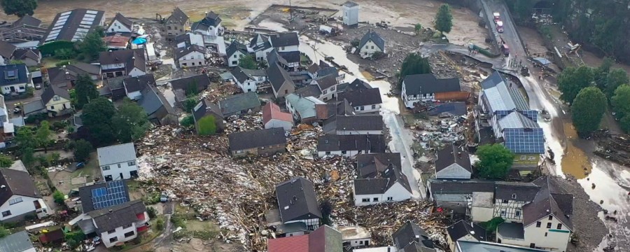 Schuld in der Eifel Kreis Ahrweiler von Wassermassen zerstört.