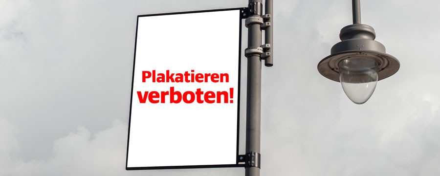 Wahlplakat an Laternenmast verboten