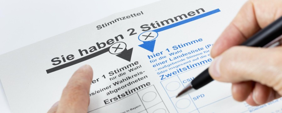 Stimmzettel Bundestagswahl 2021