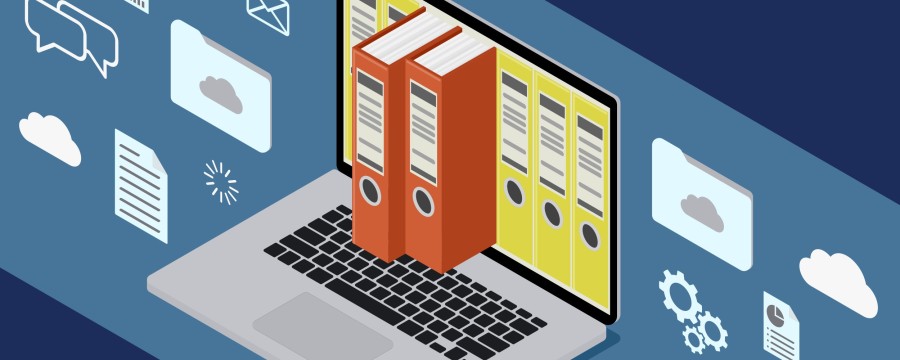 Digitalisierung Grafik Lap und Aktenordner
