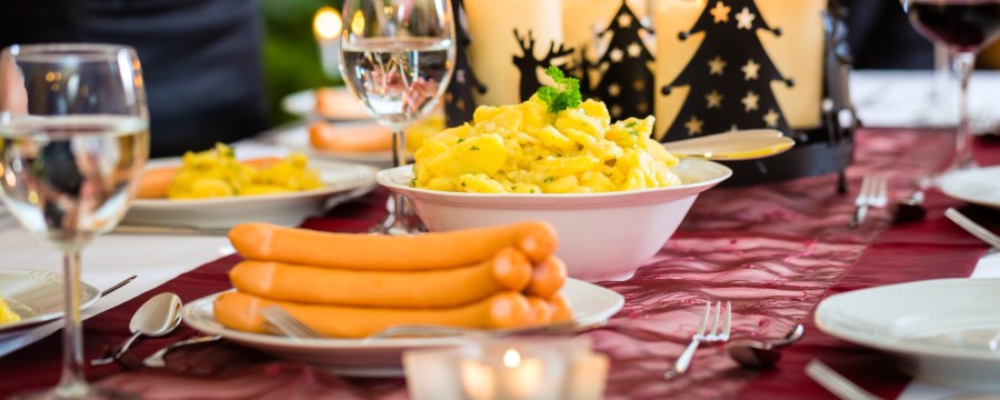 Kartoffelsalat Würstchen Essen Weihnachten