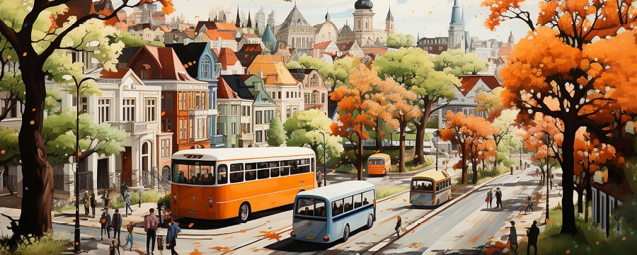 Bild von Stadt Busse Menschen
