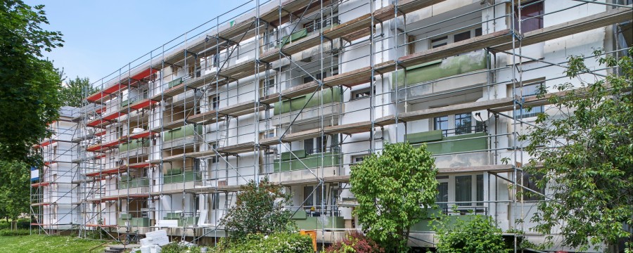 Stadtsanierung Häuser eingerüstet