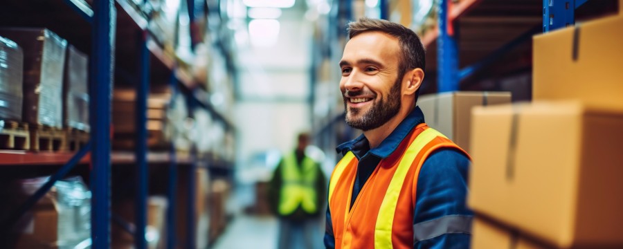 Mitarbeiter im Logistikcenter