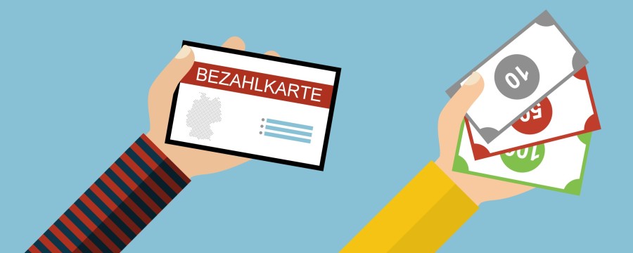 Bezahlkarte statt Bargeld für Flüchtlinge grafische Darstellung