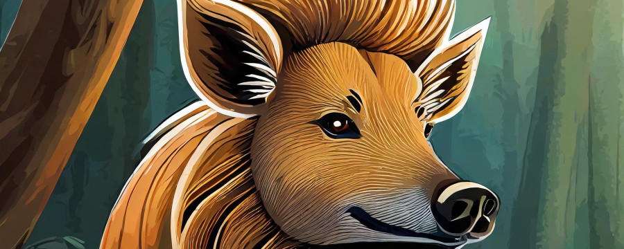 KI-generiertes Löwenschwein