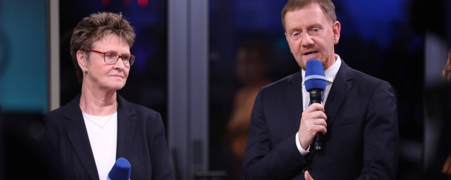 Die Landtagswahlen in Sachsen wurden vor allem durch regionale Personen entschieden - hier im Bild: Ministerpräsident Kretschmer mit BSW-Spitzenkandidatin Sabine Zimmermann 