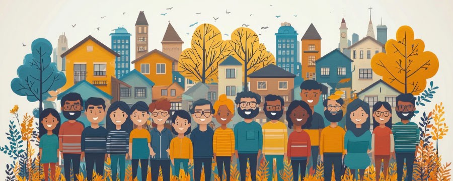 Menschen in der Stadt, Grafik