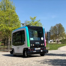 Autonomer Bus im Bad Birnbacher Park - Foto DB AG (Carolin Frick)