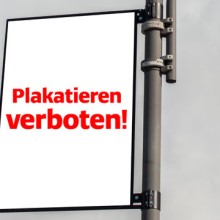 Wahlplakat an Laternenmast verboten