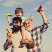 Drei Generationen auf einem Bild