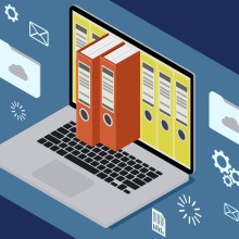 Digitalisierung Grafik Lap und Aktenordner