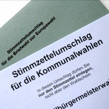 Stimmzettel Kuverts Kommunalwahlen 9. Juni 2024